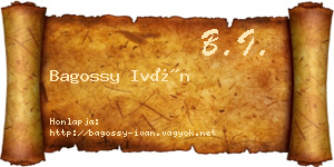 Bagossy Iván névjegykártya