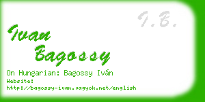ivan bagossy business card